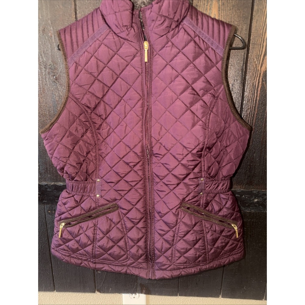 Weatherproof Purple Quilted Vest Women's Size Small Lined Zip S